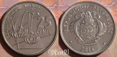Сейшельские Острова 25 центов 2016 года, 291f-035