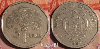 Сейшельские Острова 5 рупий 1997 года, KM# 51, 227a-119