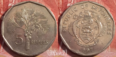 Сейшелы 5 рупий 1997 года, KM# 51, 256-102