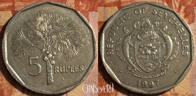 Сейшельские Острова 5 рупий 1997 г., KM# 51, s455s-055