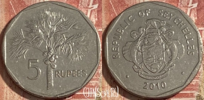 Сейшельские Острова 5 рупий 2010 года, магн., 478р-067 ♛