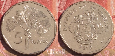 Сейшельские Острова 5 рупий 2010 г., KM# 51, 063c-125
