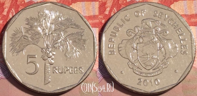 Сейшельские Острова 5 рупий 2010 г., KM# 51, 090b-143