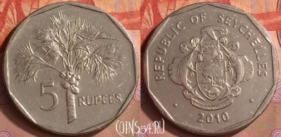 Сейшельские Острова 5 рупий 2010 г., магн., 411-108