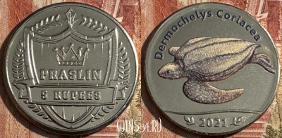 Сейшельские Острова 5 рупий 2021 года, UNC, 505s-125