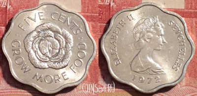 Сейшельские Острова 5 центов 1972 г., KM# 18, 066c-039