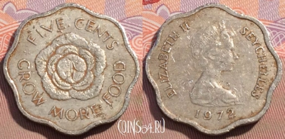 Сейшельские Острова 5 центов 1972 г., KM# 18, 098b-075