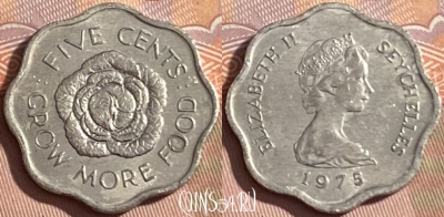 Сейшельские Острова 5 центов 1975, KM# 18, 171r-106