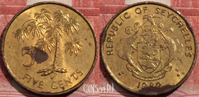 Сейшелы 5 центов 1982 года, KM# 47, 207-100