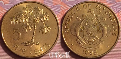 Сейшельские Острова 5 центов 1982 года, UNC, 379j-121