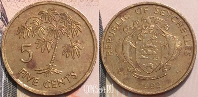 Сейшелы 5 центов 1992 года, KM 47, 118-080