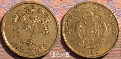 Сейшельские Острова 5 центов 1995 года, KM# 47, 093c-119