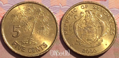 Сейшельские Острова 5 центов 2000 года, KM# 47, 095c-030