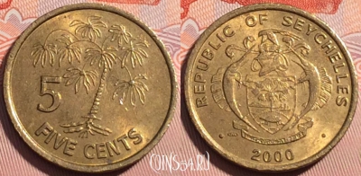 Сейшельские Острова 5 центов 2000 года, KM# 47, 118c-047