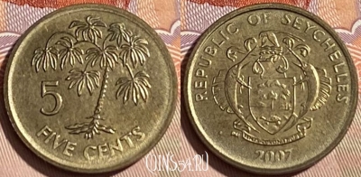 Сейшельские Острова 5 центов 2007 г., 464q-115