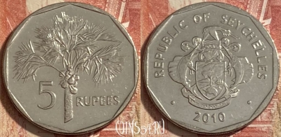 Сейшельские Острова 5 рупий 2010 г., магн., 483р-026 ♛