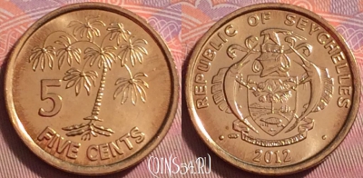 Сейшельские Острова 5 центов 2012 г., UNC, 050k-029