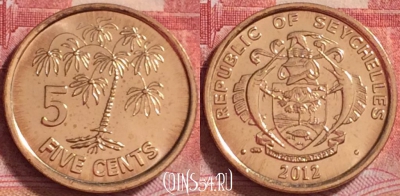 Сейшельские Острова 5 центов 2012 г., UNC, 267j-036