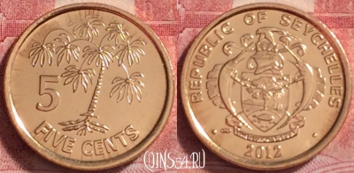 Сейшельские Острова 5 центов 2012 г., UNC, 267j-119