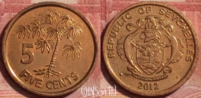 Сейшельские Острова 5 центов 2012 года, KM# 47a, 332k-090
