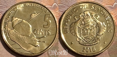 Сейшельские Острова 5 центов 2016 года, UNC, 510s-040