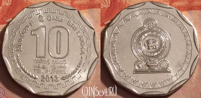 Шри-Ланка 10 рупий 2013 года, KM# 181a, 376k-085