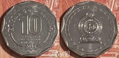 Шри-Ланка 10 рупий 2016 года, KM# 181a, 320r-114