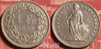 Швейцария 1 франк 1978 года, KM# 24a, 358o-088