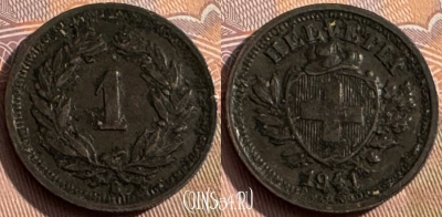 Швейцария 1 раппен 1941 года, KM# 3, 166s-110