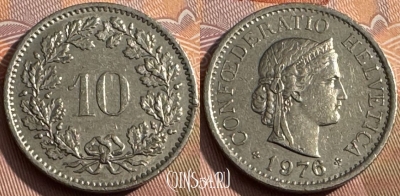 Швейцария 10 раппенов 1976 года, KM# 27, 167s-139