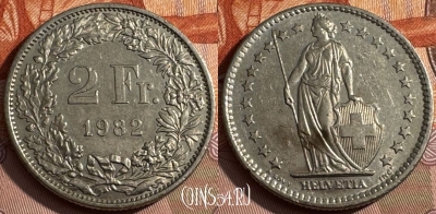 Швейцария 2 франка 1982 года, KM# 21a, 155s-098 ♛