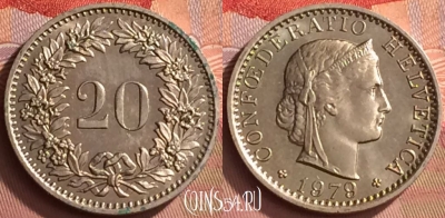 Швейцария 20 раппенов 1979 года, KM# 29a, 141o-056