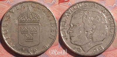 Швеция 1 крона 1998 года, KM# 852a, a099-144