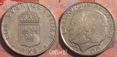 Швеция 1 крона 2000 года, KM# 852a, a102-015