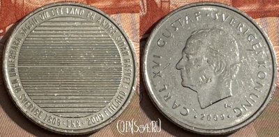 Швеция 1 крона 2009 года, KM# 916, s044s-132