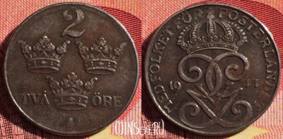 Швеция 2 эре 1944 года, KM# 811, 262i-022