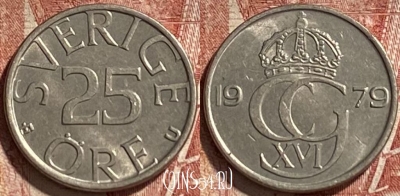 Швеция 25 эре 1979 года, KM# 851, 463r-493