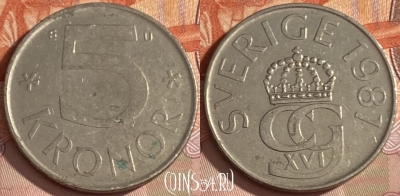 Швеция 5 крон 1981 года, KM# 853, 472r-001