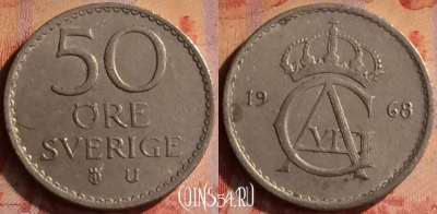 Швеция 50 эре 1968 года, KM# 837, 413-130