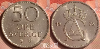 Швеция 50 эре 1973 года, KM# 837, 163m-032