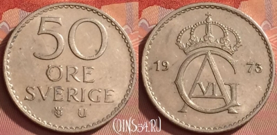 Швеция 50 эре 1973 года, KM# 837, 295l-049