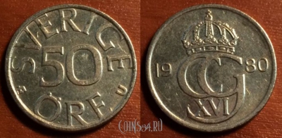 Швеция 50 эре 1980 года, 43-010
