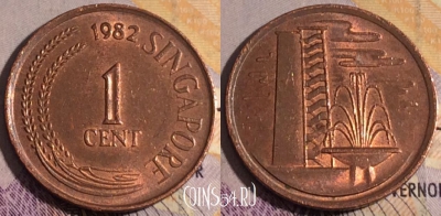 Сингапур 1 цент 1982 года, KM# 1a, 184a-133