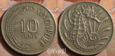 Сингапур 10 центов 1967 года, KM# 3, 385s-142