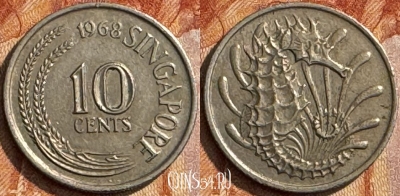 Сингапур 10 центов 1968 года, KM# 3, 286s-012