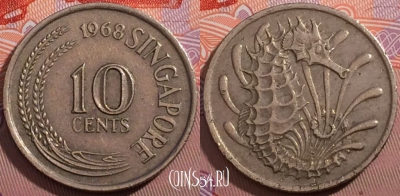 Сингапур 10 центов 1968 года, KM# 3, a055-102