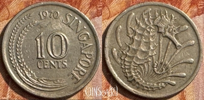 Сингапур 10 центов 1970 года, KM# 3, 280s-131