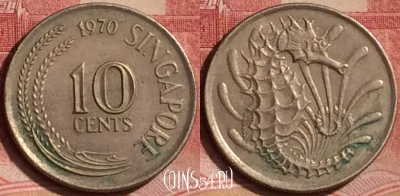 Сингапур 10 центов 1970 года, KM# 3, 395-130