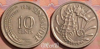Сингапур 10 центов 1976 года, KM# 3, 201l-144