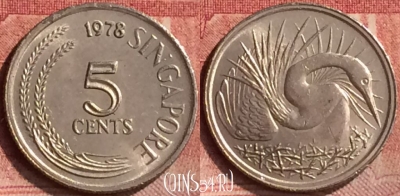 Сингапур 5 центов 1978 года, KM# 2, 137m-072